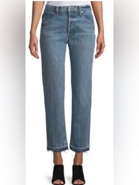 HELMUT LANG Women Straight Jean Creased Vintage Denim Size 25 S